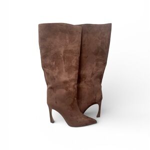 Express Brown Heeled Boots